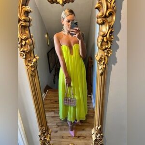 NWT ASOS Plunge Front Bandeau Maxi Dress